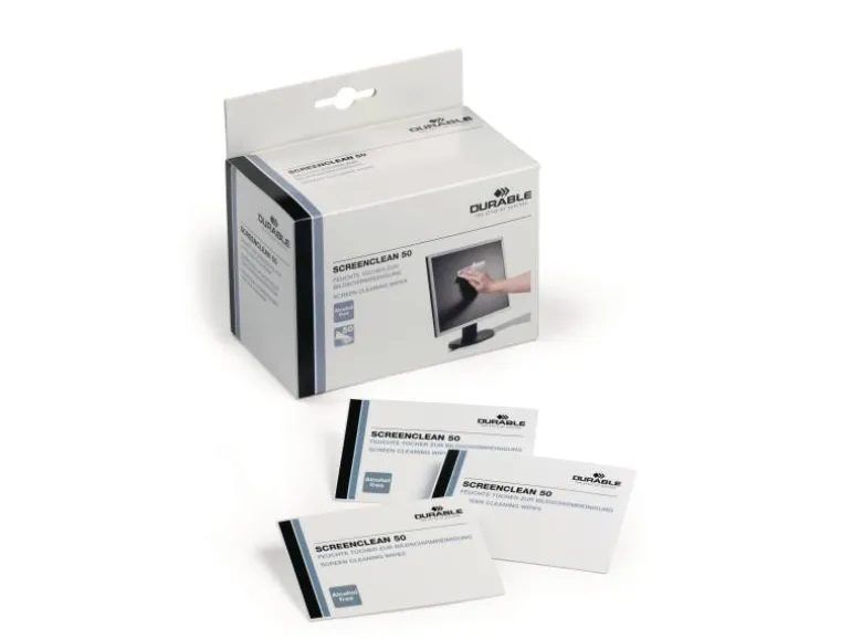 DURABLE Bildschirmreinigungstücher Screenclean 50 Stück