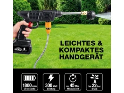 EASYmaxx Akku-Hochdruckreiniger 21 V, Schwarz
