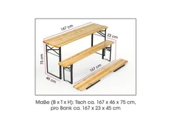 EASYmaxx Festbankgarnitur 170 cm