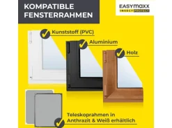EASYmaxx Teleskop Insektenschutzgitter Anthrazit