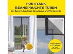 EASYmaxx Tür-Moskitonetz Strong Click, 100 x 210 cm, schwarz