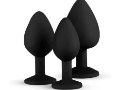 Easytoys Anal Plug aus Silikon mit Diamant Schwarz