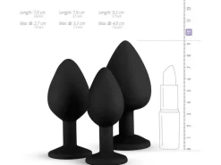 Easytoys Anal Plug aus Silikon mit Diamant Schwarz