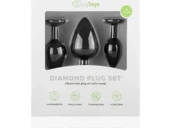 Easytoys Anal Plug aus Silikon mit Diamant Schwarz