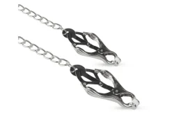 Easytoys Fetish Collection Japanische Kleeklammern mit Kette Silber