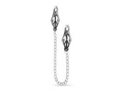Easytoys Fetish Collection Japanische Kleeklammern mit Kette Silber