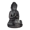 EGLO Leuchten Gartenlicht Solardekoration Buddha, 27 cm, Grau