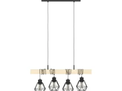 EGLO Leuchten Pendelleuchte TOWNSHEND 5 schwarz exkl. E27 4x60W