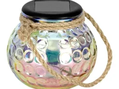 EGLO Leuchten Solar Windlicht Glas irisierend