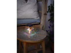 EGLO Leuchten Solar Windlicht Glas irisierend