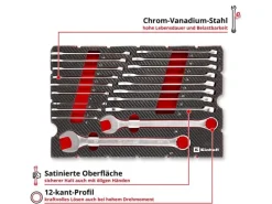 Einhell Einleger E-Case Gabelringschlüssel-Set, 19-teilig,