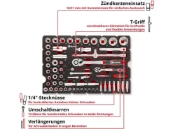 Einhell Einleger E-Case Stecknüsse und Ratschen, 60-tlg.