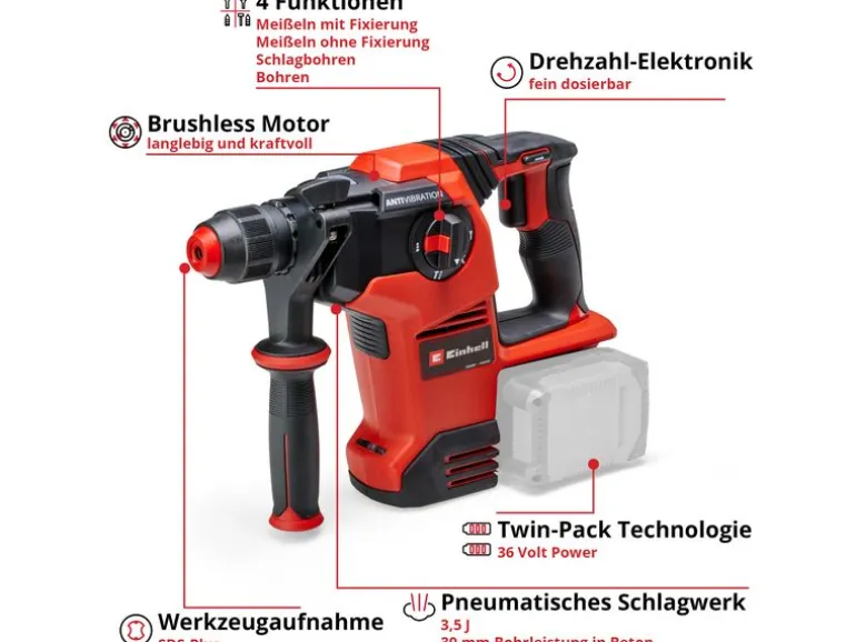 Einhell Professional TP-HD 36/30 Li BL +4 3.5 J, SDS Plus, Solo