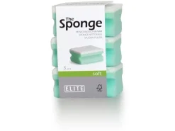 Elite Schwamm Soft 3 Stück, Blau/Weiss