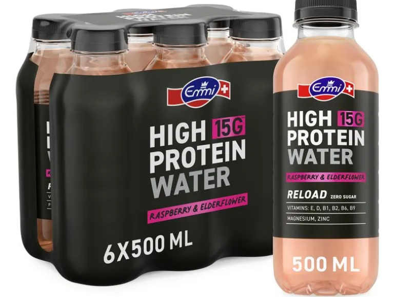 Emmi HIGH PROTEIN WATER Himbeere Holunder 6 x 500 ml