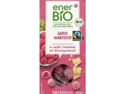 enerBIO Ganze Himbeeren in weisser Schokolade 85 g