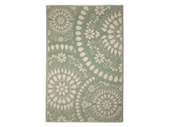Esschert Design Teppich Outdoor 121 x 182 cm, Grün/Weiss