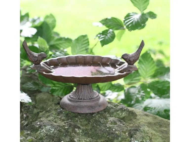 Esschert Design Vogeltränke mit Fuss, 2 Vögel
