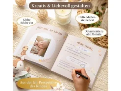 Eulentaler Babyalbum Boho Gold Leinen, 92 Seiten