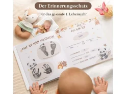 Eulentaler Babyalbum Gold Leinen, 92 Seiten