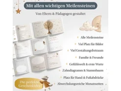 Eulentaler Babyalbum Gold Leinen, 92 Seiten