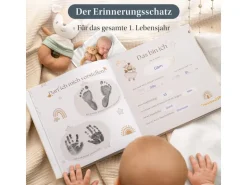 Eulentaler Babyalbum Scandi Gold Leinen, 92 Seiten