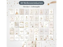 Eulentaler Meilensteinkarten Baby, Scandi, Karton, Beige