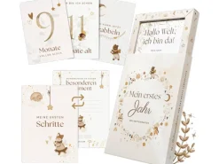 Eulentaler Meilensteinkarten Baby, Scandi, Karton, Beige