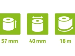 Exacompta Thermo-Papierrolle 57 x 40 x 12 mm, 18 m, 10 Stück