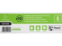 Exacompta Thermo-Papierrolle 57 x 40 x 12 mm, 18 m, 10 Stück