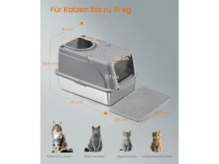 Feandrea Katzentoilette Edelstahl XL 61 x 41 x 36.5 cm