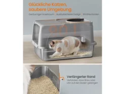 Feandrea Katzentoilette Edelstahl XL 61 x 41 x 36.5 cm