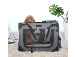 Feandrea Transportbox für Hunde & Katzen M, grau