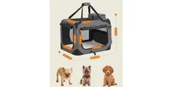 Feandrea Transportbox für Hunde & Katzen M, grau