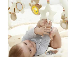 fehn Krabbeldecke mit Spielbogen Bär Rainbow
