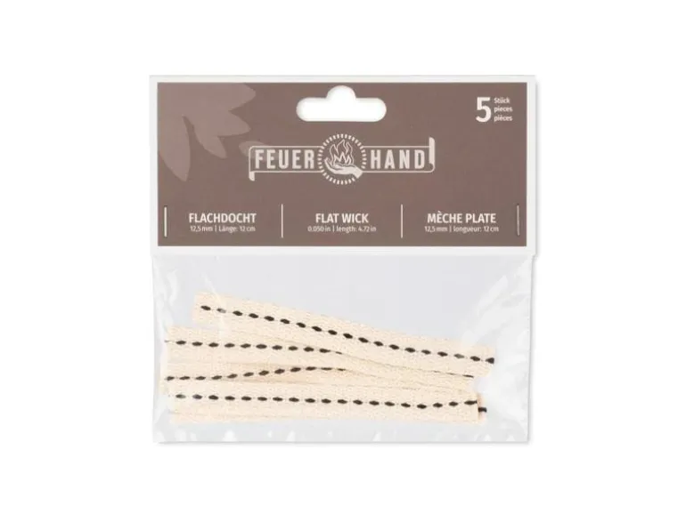 Feuerhand Flachdocht, 1.25 x 12 cm, 5 Stück