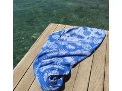 Foutastic Ananas – blue Fouta Baumwolle Blau 100 x 180 cm