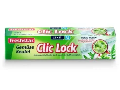 Freshstar Gemüsebeutel Clic Lock 3.0 l 25 cm x 27 cm, 15 Stück