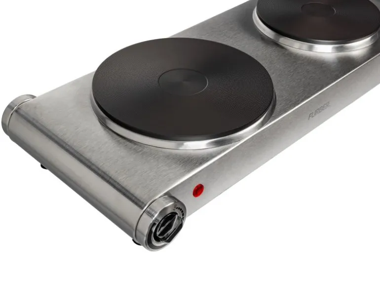 FURBER Doppelkochplatte Silber, 1500 W / 1000 W