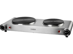 FURBER Doppelkochplatte Silber, 1500 W / 1000 W