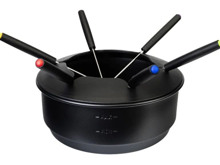 FURBER Fondue-Set Alpy 9 Teile, Schwarz/Weiss