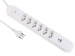FURBER.power Steckdosenleiste Tuttovario 6 x T13, 1 x USB C, 1 x USB A