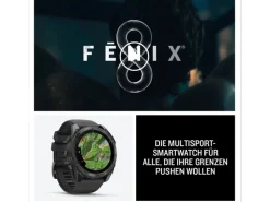 GARMIN Sportuhr Fenix 8 AMOLED, 47 mm Schwarz/Schiefergrau