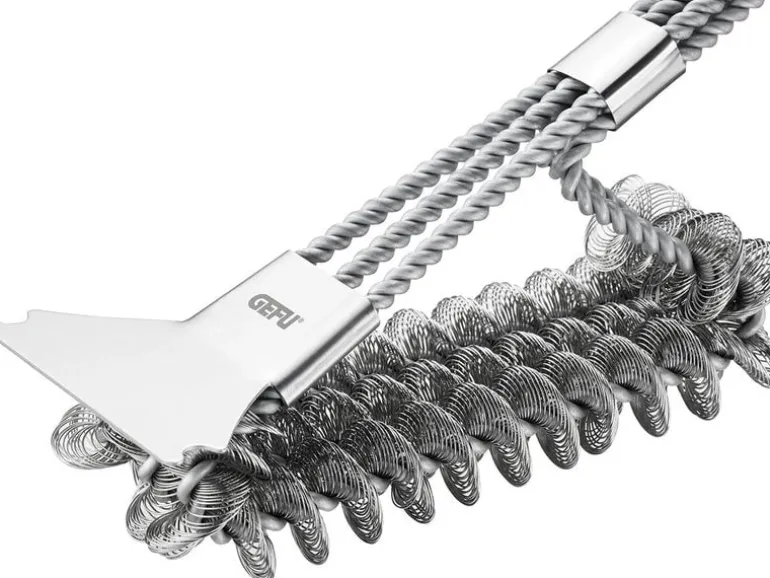 GEFU Grillbürste BBQ L 43 cm, Bürste 9 x 7 x 3 cm, Schwarz/Silber