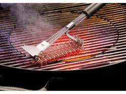GEFU Grillbürste BBQ L 43 cm, Bürste 9 x 7 x 3 cm, Schwarz/Silber