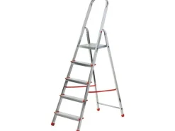 GIERRE Stufenleiter Aluminium Stahl 5 Stufen