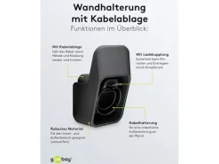 Goobay Wandhalterung mit Kabelablage für Ladekabel Typ-2