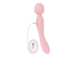 Good Vibes Only Doppelseitiger Wand Vibrator Soft Silicone Rosa Rosa
