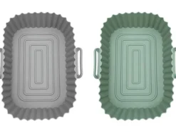 GOURMETmaxx Auflaufform-Set 2 Stück Eckig, Grau/Mint,1500 ml