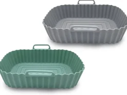GOURMETmaxx Auflaufform-Set 2 Stück Eckig, Grau/Mint,1500 ml